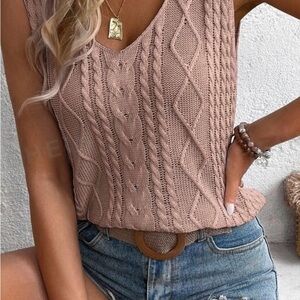 Dusty pink sweater tank